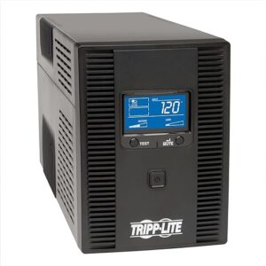 Tripp Lite OMNI1500LCDT 1500VA UPS Battery Back Up AVR LCD Display 10 Outlets 120V 810W Tel & Coax Protection USB, 3 Year Warranty & $250,000 Insurance, Black